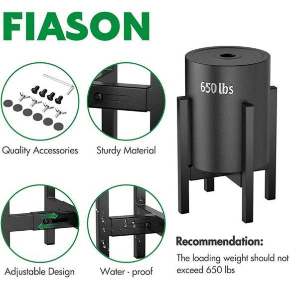 Adjustable Metal Plant Stand - Plants Holder for 8-14 " Indoor Outdoor -1 pack - Picture 4 of 6